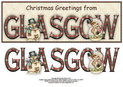 Christmas Greetings from Glasgow Large Dl Word Card