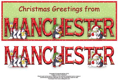 Christmas Greetings from Manchester Large Dl Word Card