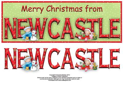 Merry Christmas from Newcastle Large Dl Word Card