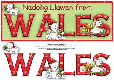 Nadalig Llawen from Wales Large Dl Word Card