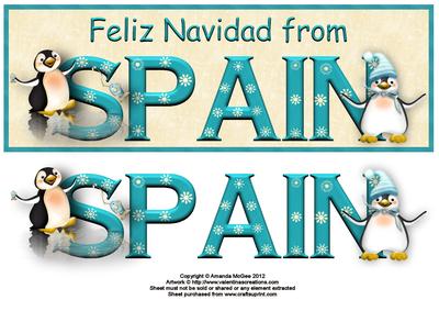 Feliz Navidad from Spain Large Dl Word Card