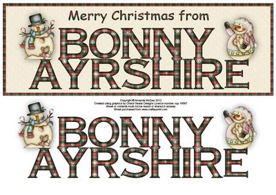 Merry Christmas from Bonny Ayrshire Large Dl Word Card