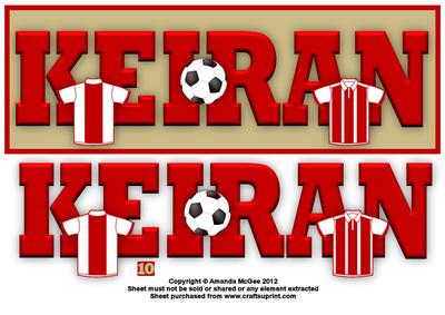 Football Fun Keiran Large Dl Name Card