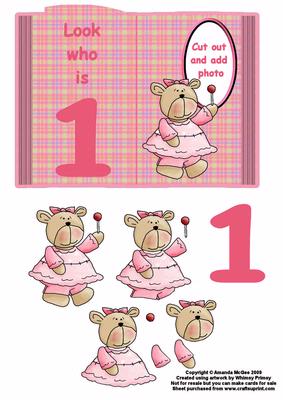 Girl Aged 1 Open Book Photo Sheet