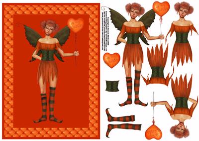 Valentines Fairy Card Front and Decoupage