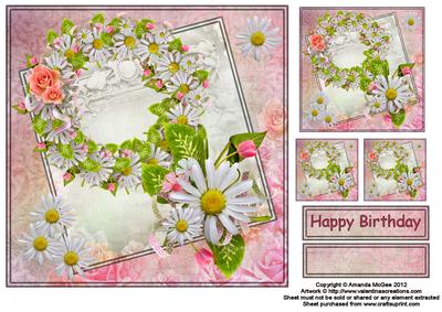 Daisy Daisy 8x8 Square Topper