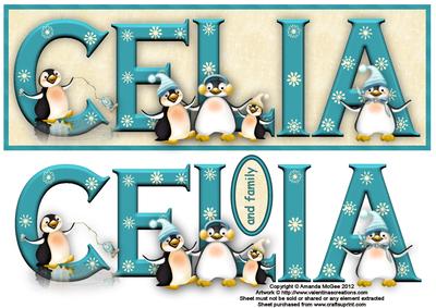 Fun on Ice Celia Large Dl Name Card