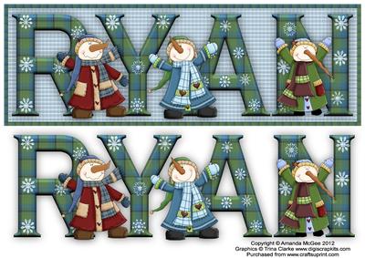 Snowman Fun Ryan Large Dl Name Card