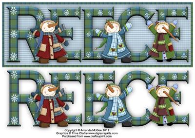 Snowman Fun Reece Large Dl Name Card