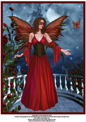 Red Passion Fairy A4 Topper