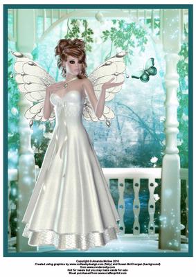 Pretty Fairy in White A4 Topper