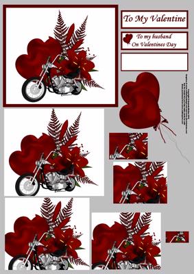 Bike with Hearts and Red Lillies