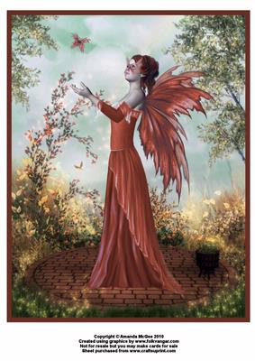 Orange Butterfly Fairy A4 Topper