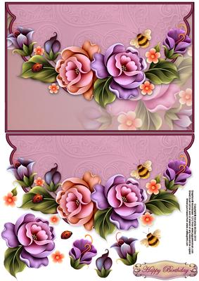 Garden Delights Envelope Card with Decoupage