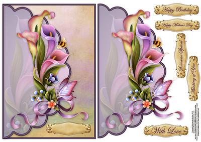 Calla Lilies and Pretty Bugs Envelope Card
