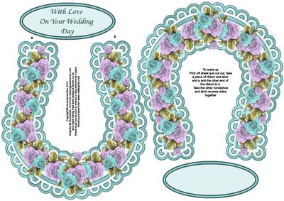 Lilac and Turquoise Roses Wedding Horseshoe
