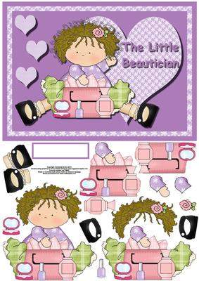 Little Beautician Card Front and Decouapge