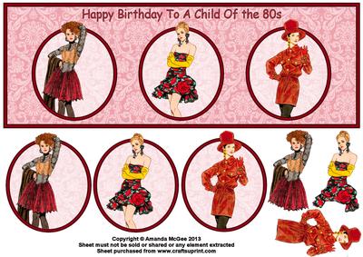 Child of the 80s Large Dl Card with Decoupage