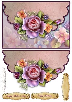 Roses and Berries Envelope Card