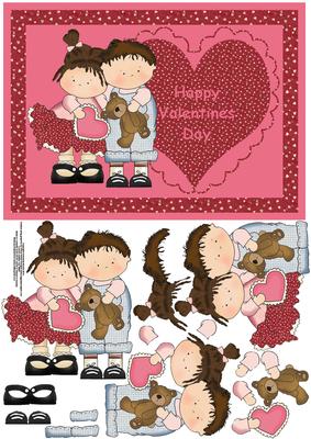 Little Sweethearts Card Front and Decoupage