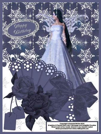 Winter Beauty Card Kit with Decoupage, Pyramid and Toppers