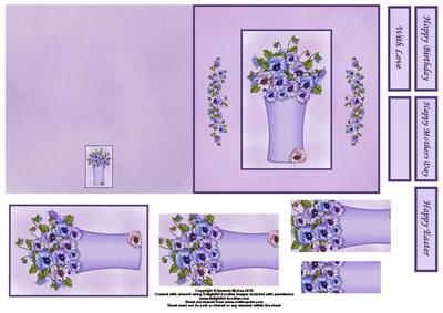 Pretty Pansies Quick Card and Pyramid
