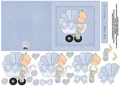 Baby Boy Quick Card with Decoupage
