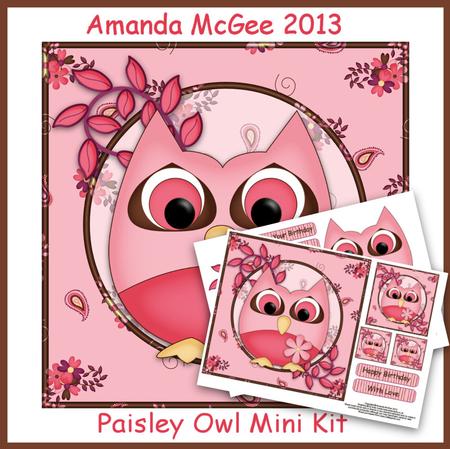 Paisley Owl 8x8 Mini Kit