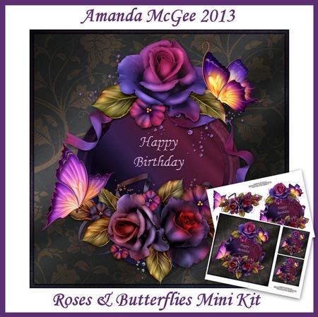 Roses and Butterflies 8x8 Mini Kit