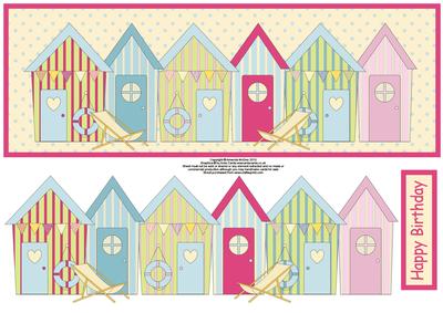 Under the Boardwalk Large Dl Card with Decoupage