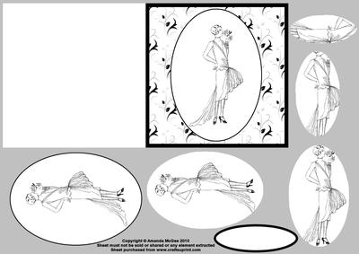 Art Deco Black and White Quick Card and Pyramage