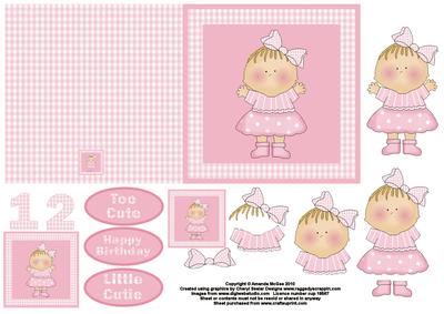Cute Litle Girl Quick Card and Decoupage