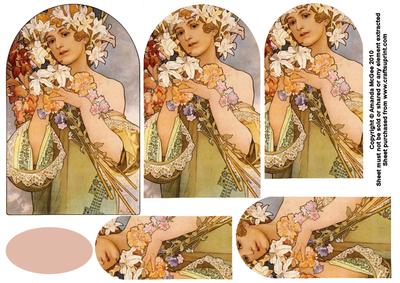 Art Nouveau Lady - Flowers - Arch Pyramage