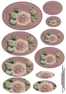 Folk Art Roses in Pink Pyramage