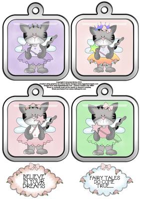 Kitty Fairy Silver Framed Toppers