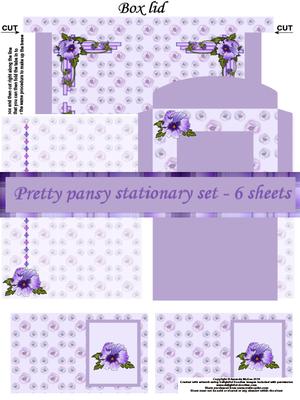 Pretty Pansy Stationary Set - 6 Pages