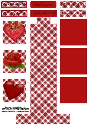 Valentines Hearts and Roses Waterfall Sheet