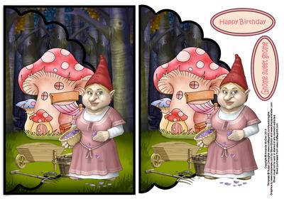 Gnome Sweet Gnome Envelope Card and Decoupage
