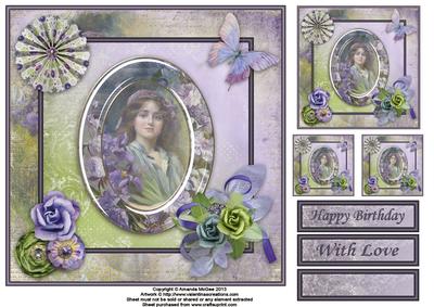 Lilac Lady 8x8 Square Card Front