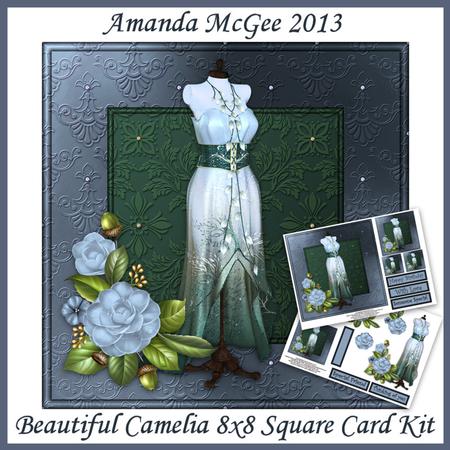 Beautiful Camelia 8x8 Square Card Mini Kit