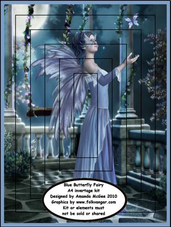 Blue Butterfly Fairy A4 Invertage Kit