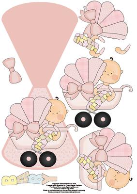 New Baby Girl Wobble Card