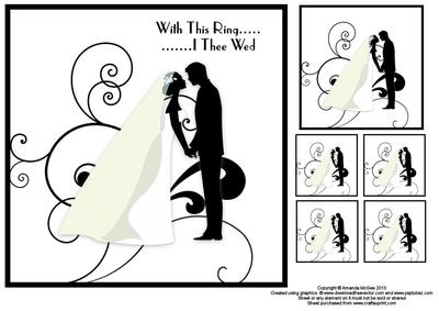 With This Ring 8x8 Black and White Topper