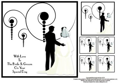 To the Bride and Groom 8x8 Black and White Topper