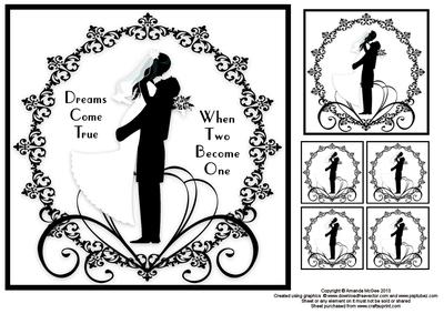 Dreams Come True 8x8 Black and White Topper