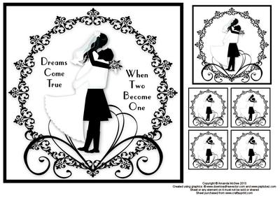 Dreams Come True (kilt) 8x8 Black and White Topper