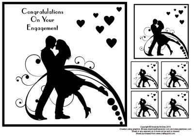 Congratulations on Your Engagement 8x8 Black & White Topper