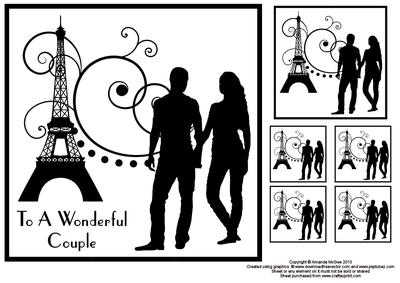 To a Wonderful Couple 8x8 Black and White Topper