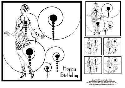 Dancing Diva 8x8 Black and White Topper