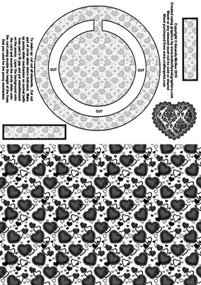 Black Lace Heart Circle Penny Slider